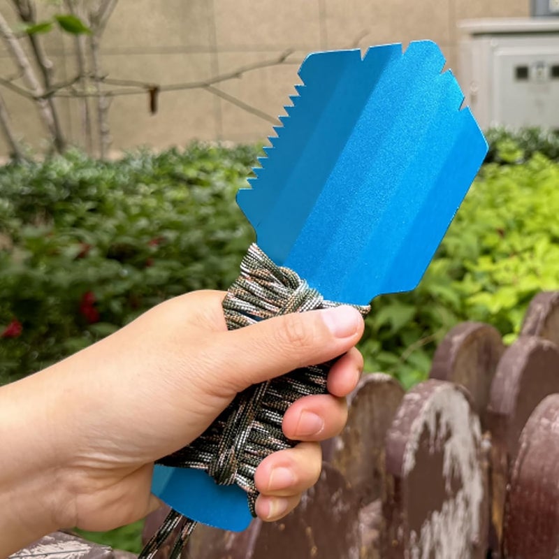Valken Ultralight Camping Trowel Backpacking Trowel Portable Aluminum Camping Shovel Small Potty Spade Hiking Trowel Garden Trowel with Longer Handle(Blue) - Image 5